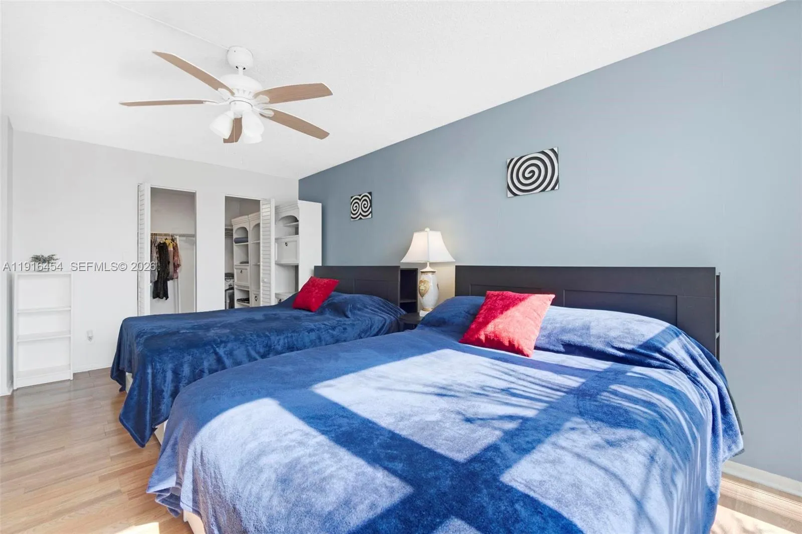 Inviting bedroom with a huge walk-in closet! - Oceanview Park Condominium, Three Islands, Hallandale Beach, FL 33009. 1000 Parkview Drive, Unit #518.