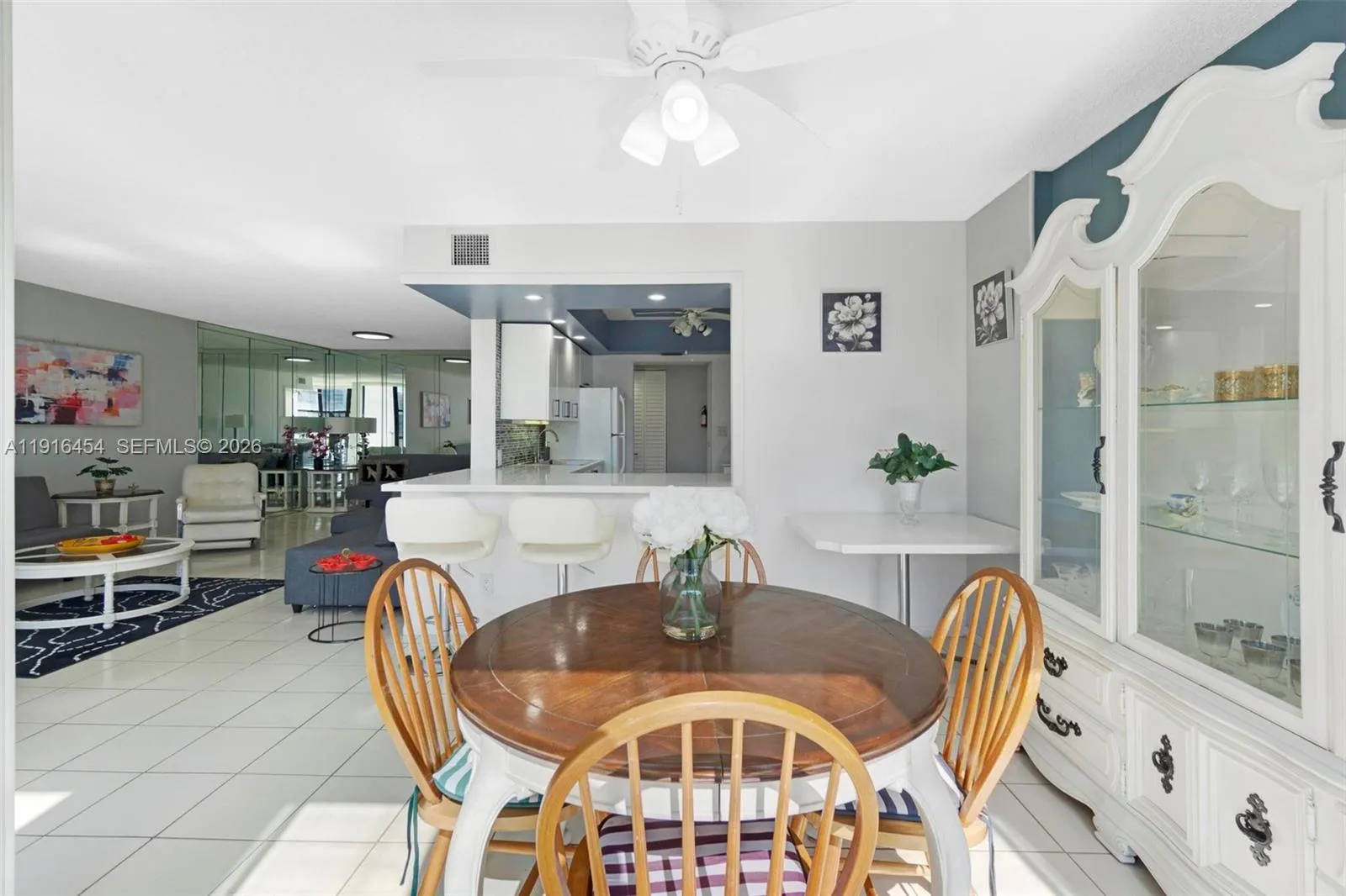 A perfect floor plan! Dining corner / Den at Unit 518. - Oceanview Park Condominium, Three Islands, Hallandale Beach, FL 33009. 1000 Parkview Drive, Unit #518.