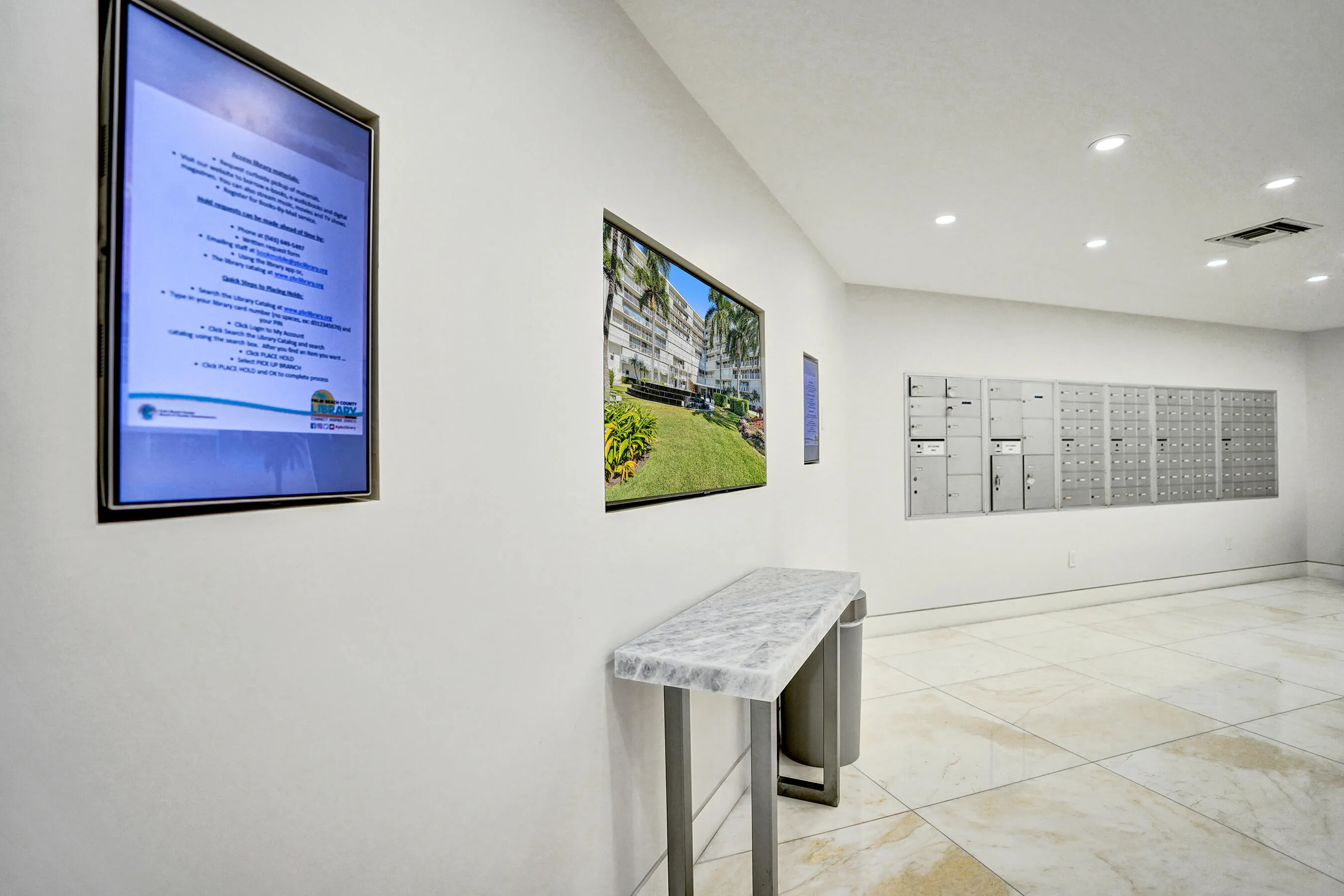 High Tech Audio Visual board for activities and events and notices.