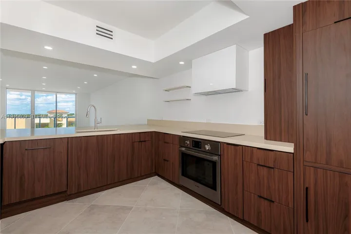 open kitchen facing living room