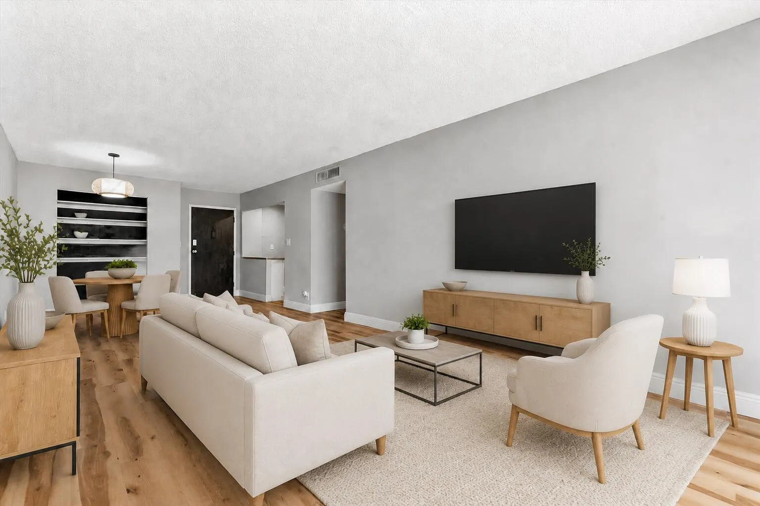 LIVING ROOM / DINING ROOM STAGED