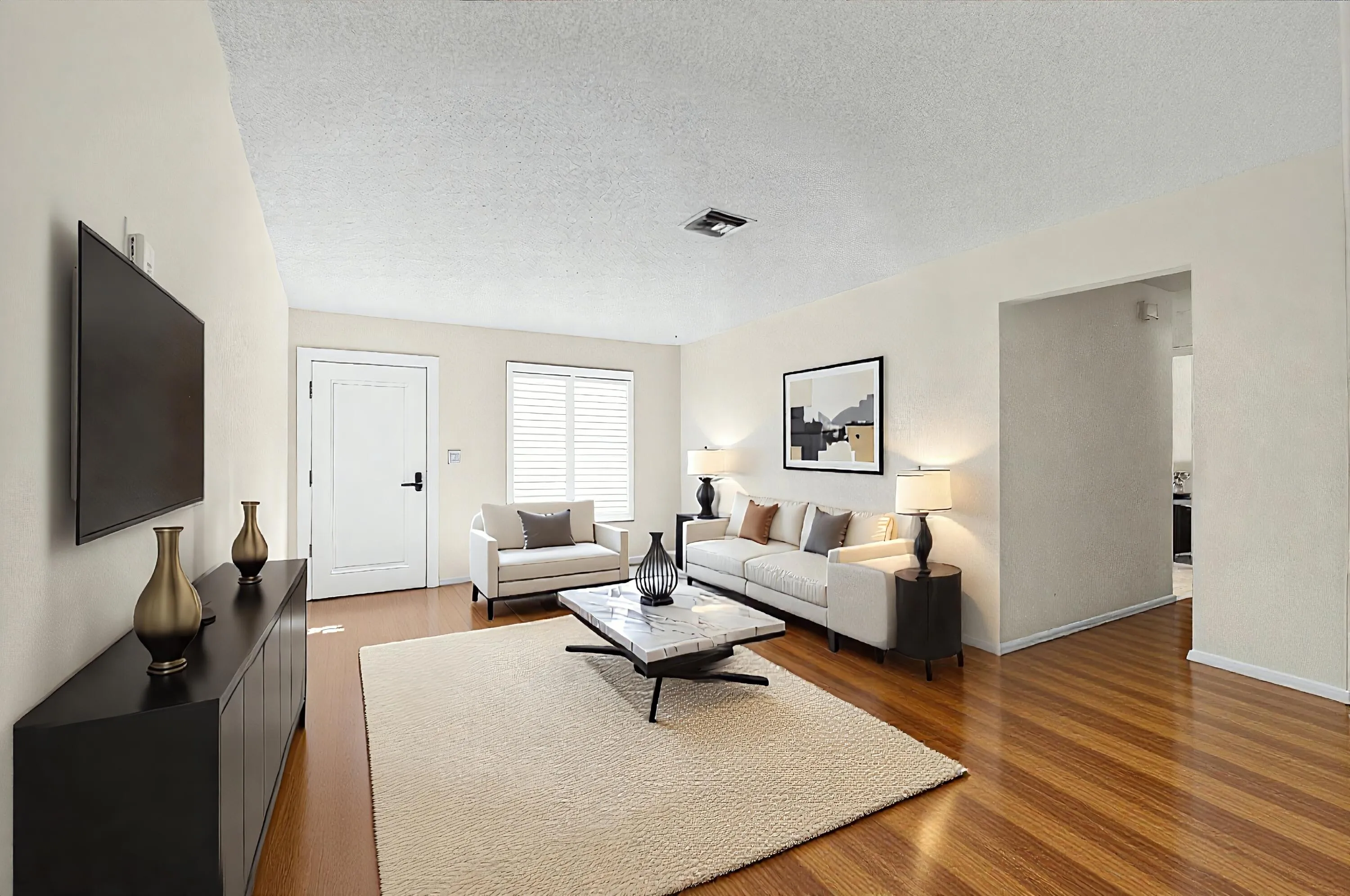 Virtually Staged Entry Living Area