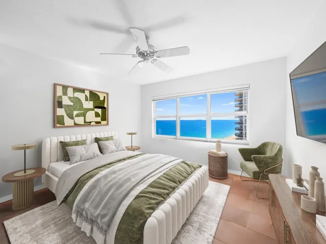 Virtually staged guest bedroom 1