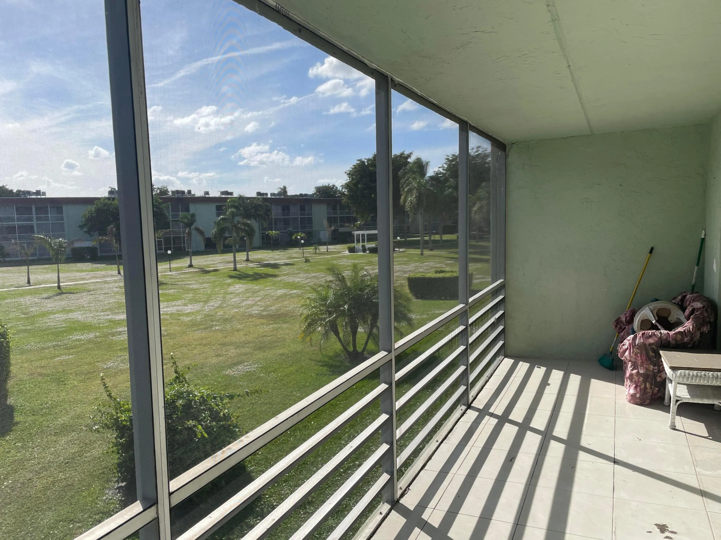 View from screened balcony porch