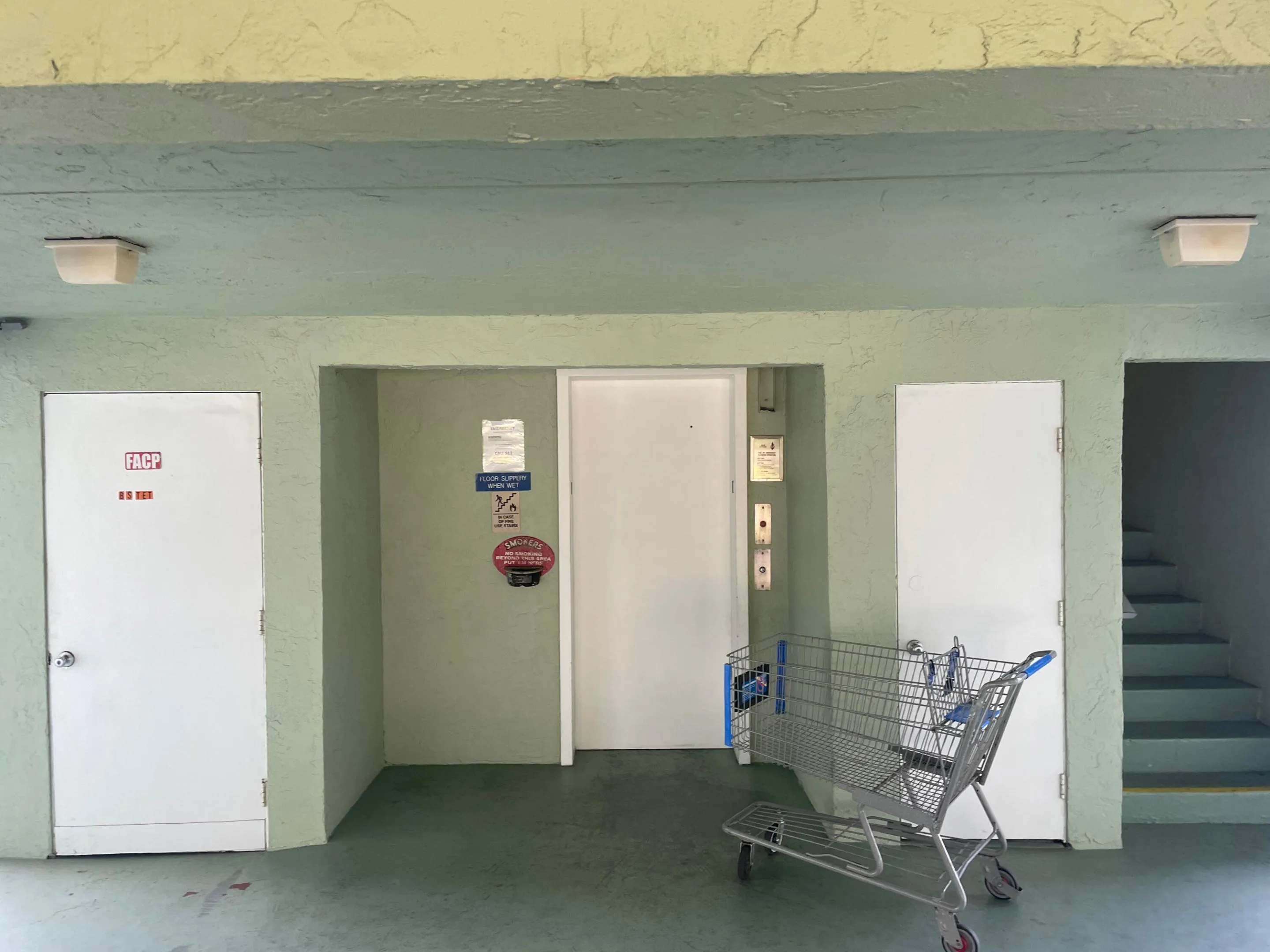 Elevator and additional stairs