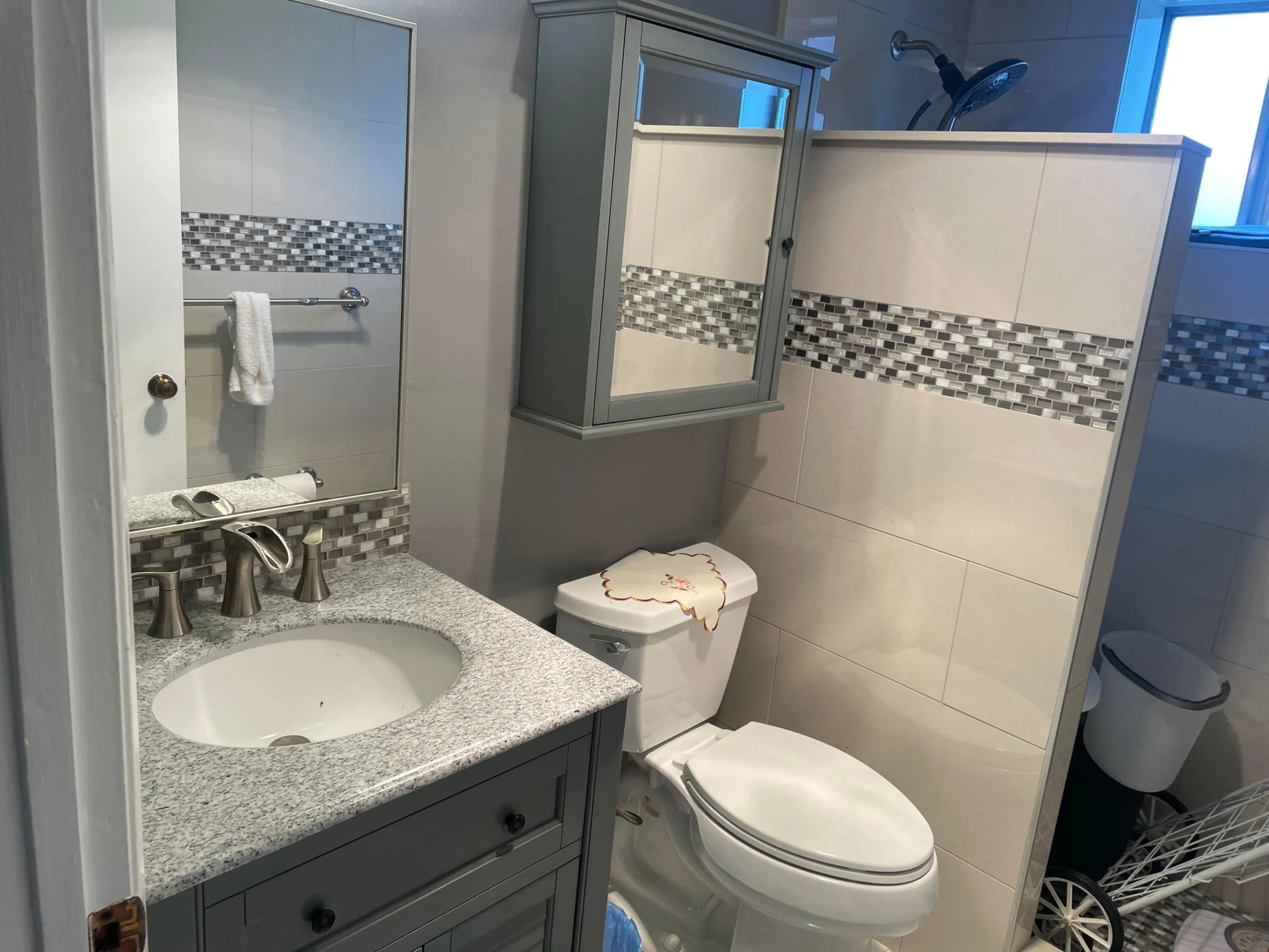 Main bathroom has been remodeled