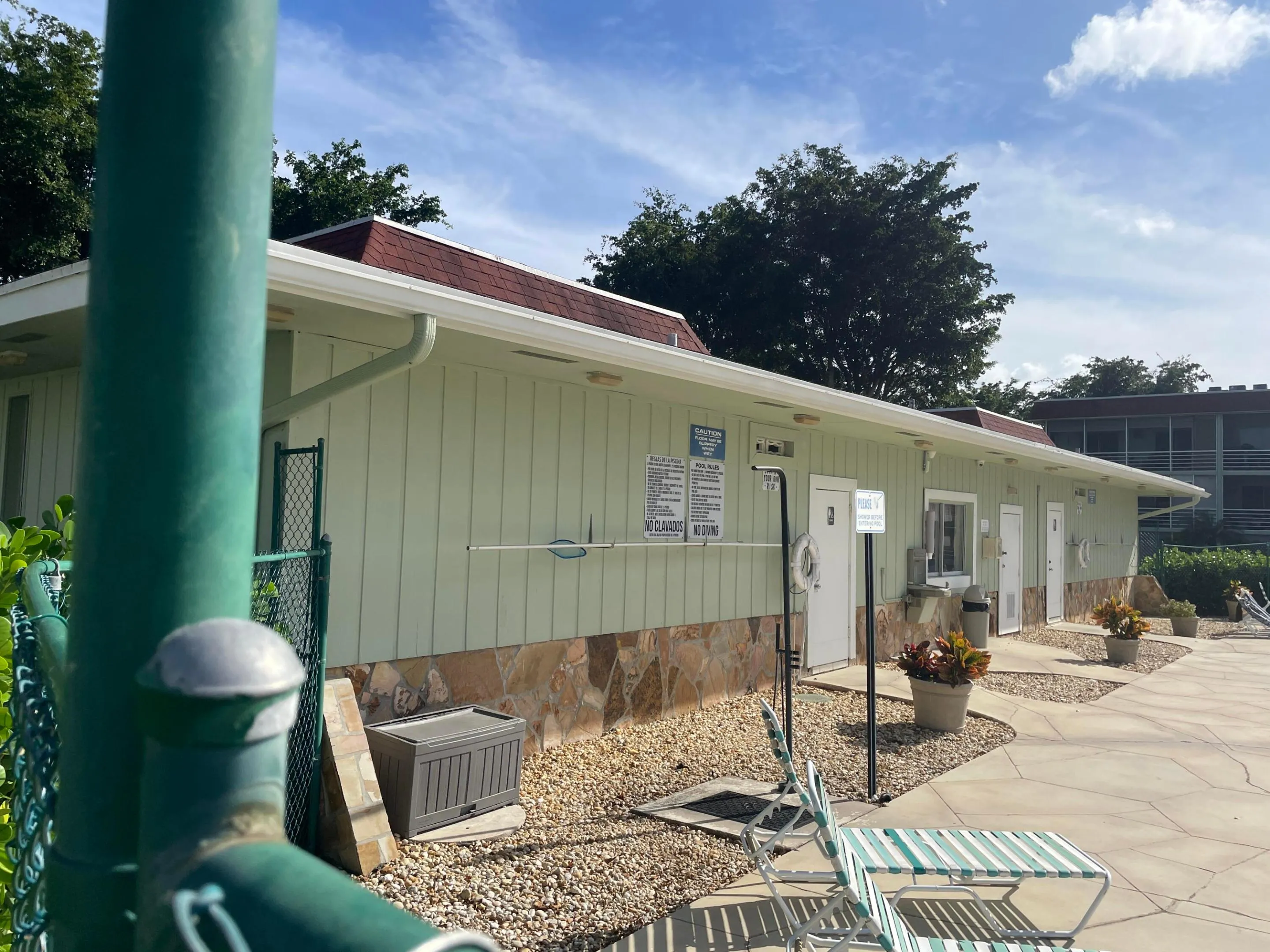 Clubhouse entrance from pool area