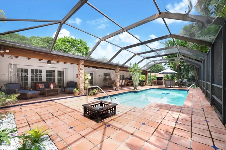 screened pool and patio