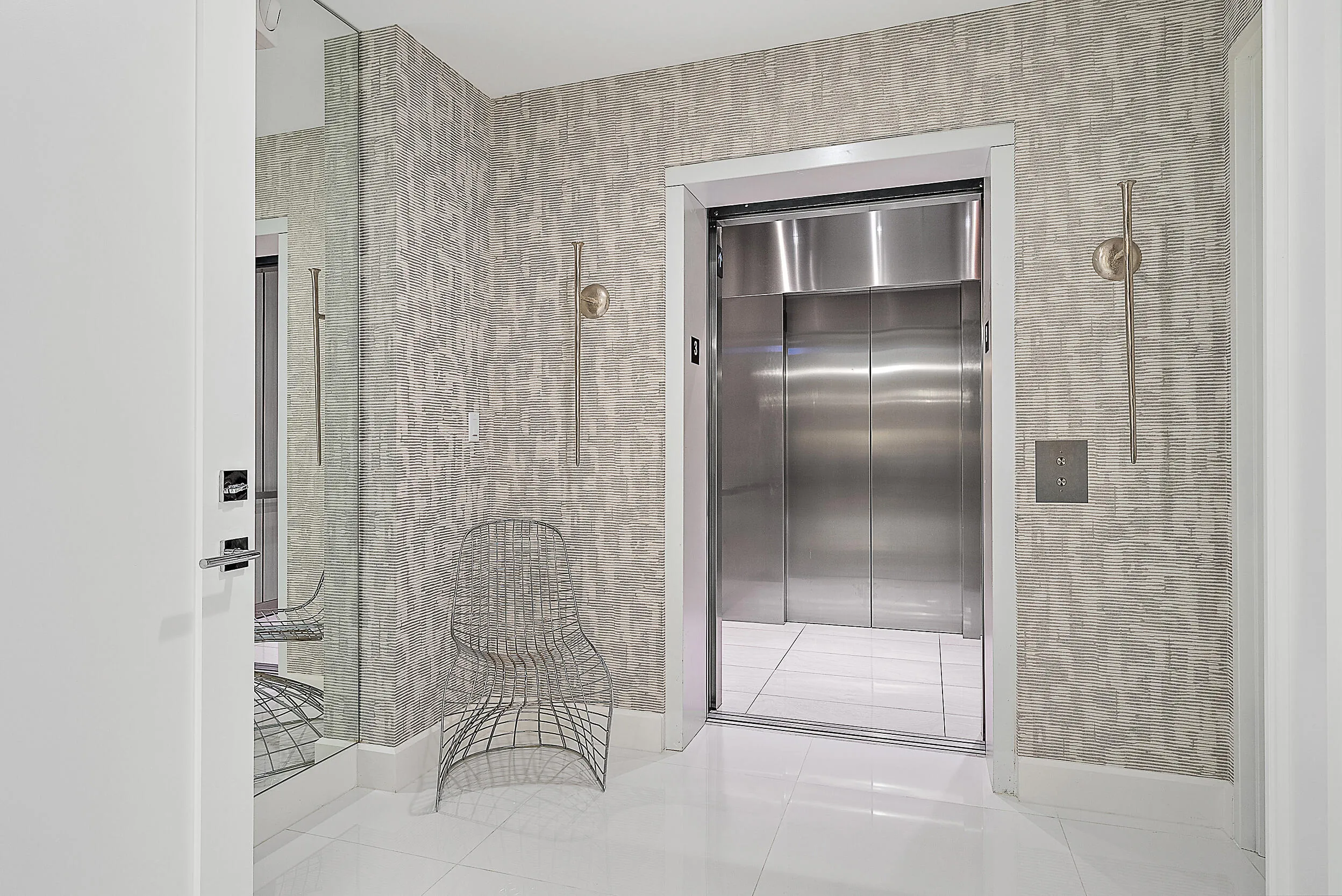 Elevator into the unit
