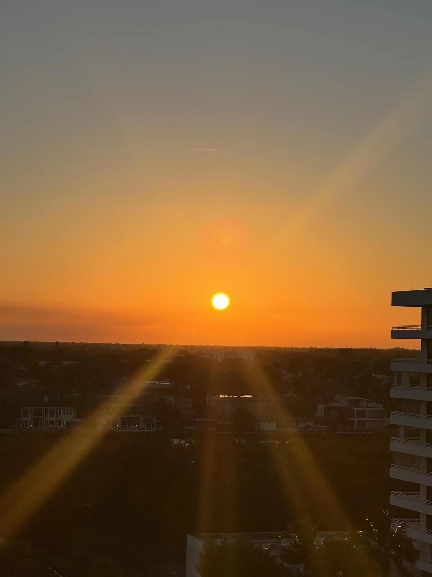 Sunset  views from primary bedroom balcony