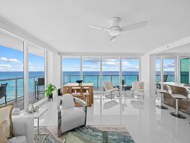Condo surrounded by direct ocean, city and Intracoastal views! This condo is half the building with 180% views!