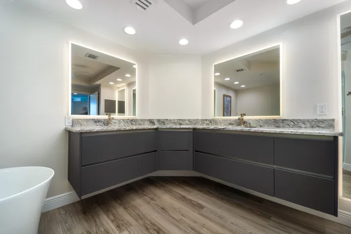 Master Bath Floating Cabinets Detail