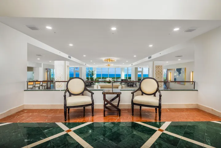 Lobby View into Social Community Room with Ocean View