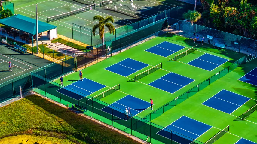 Aerial View Pickelball Island Dunes Club