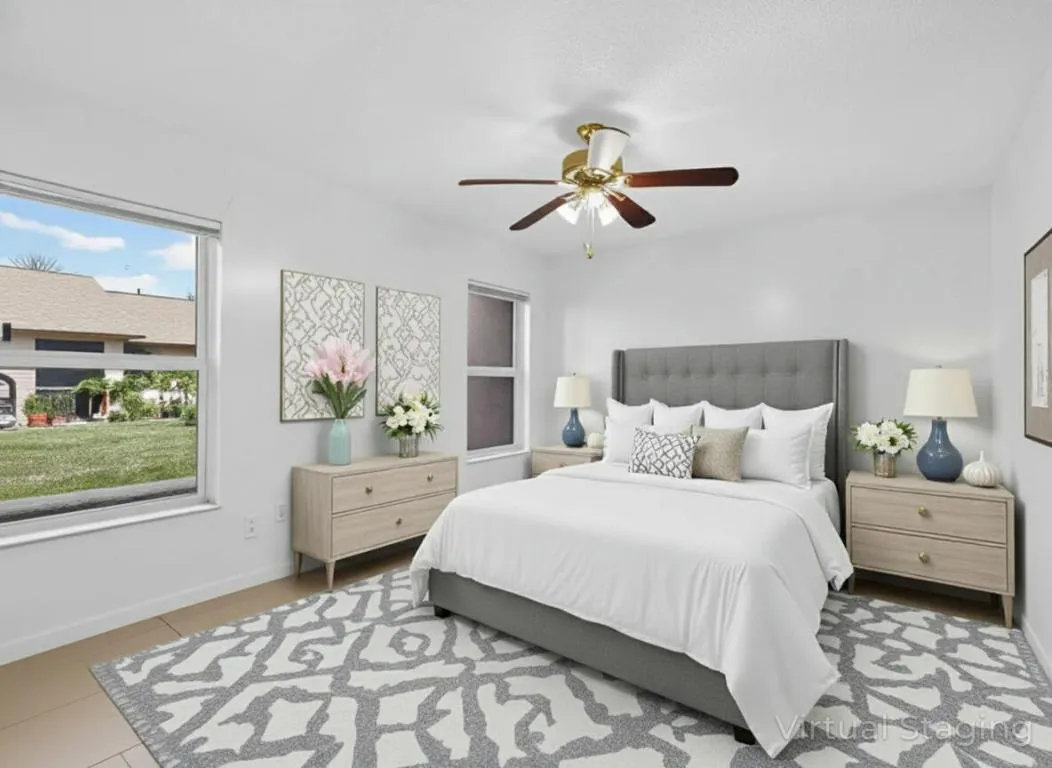 Primary Bedroom Staged