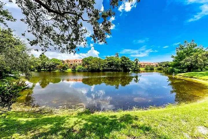 Lake located in center of community