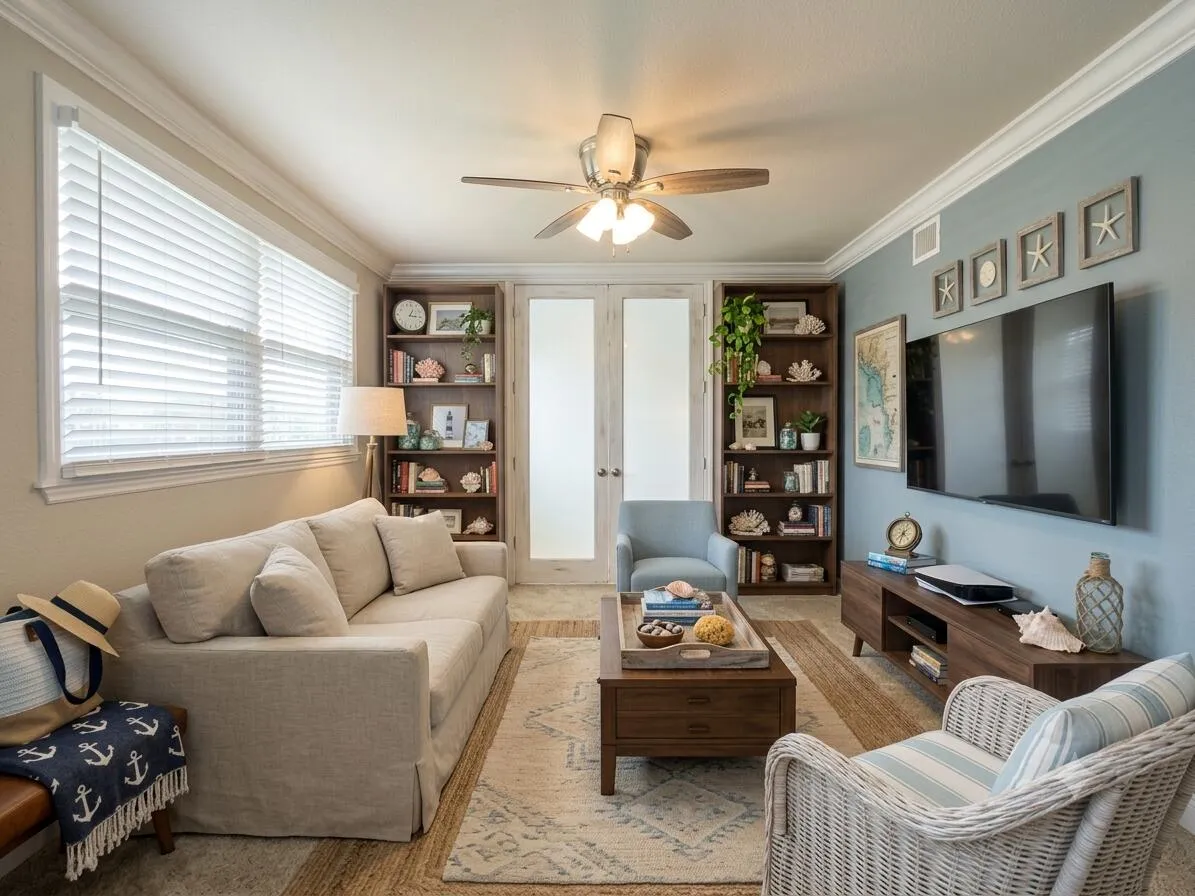 den/dining room virtually staged