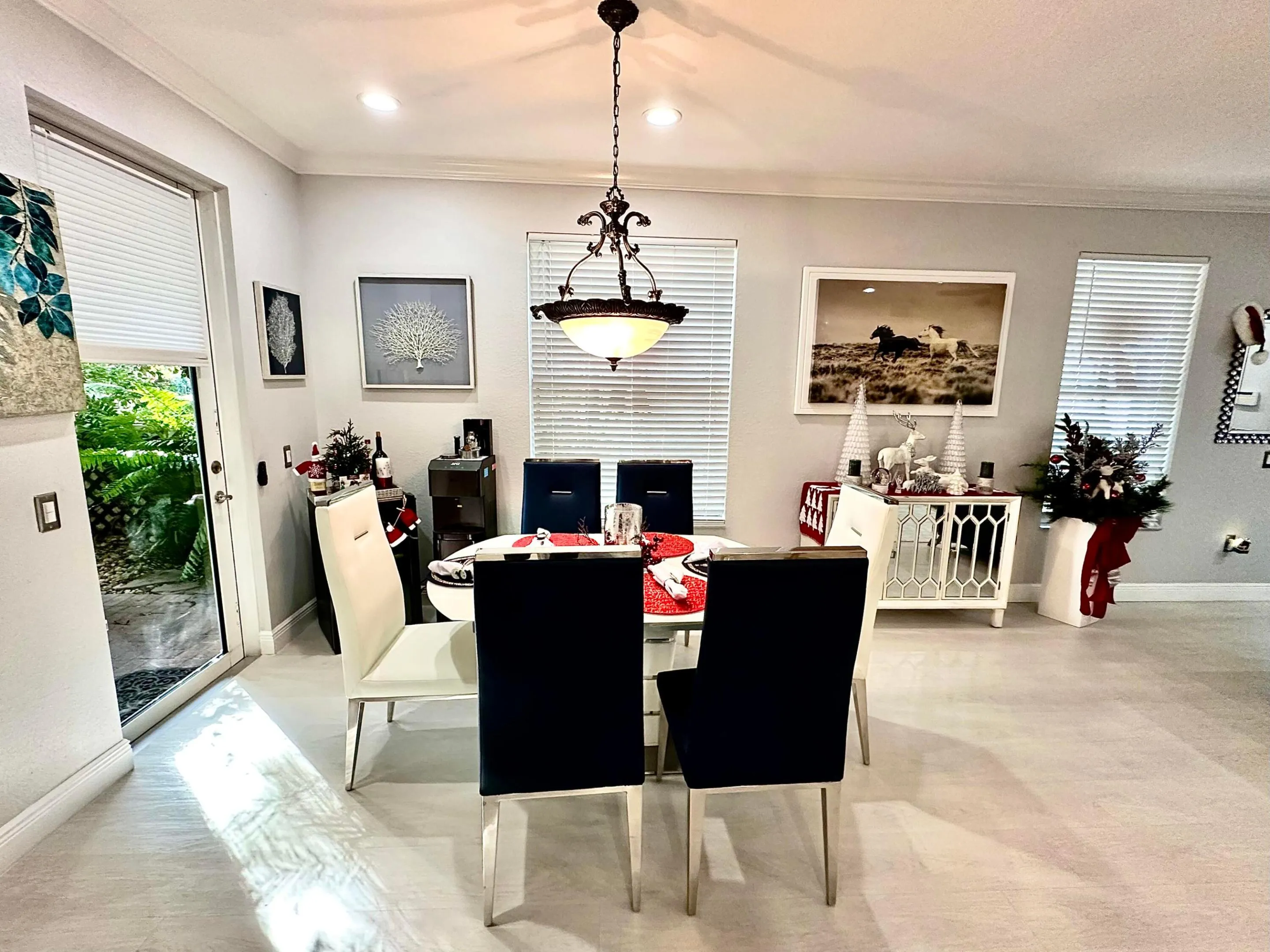 Dining area and door to the patio
