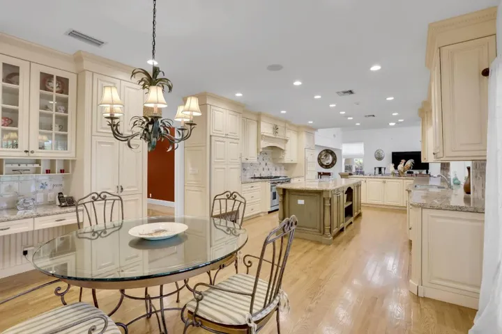 Kitchen eat in area and island