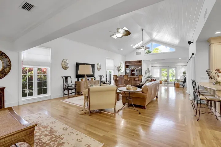 Family room - volume ceilings