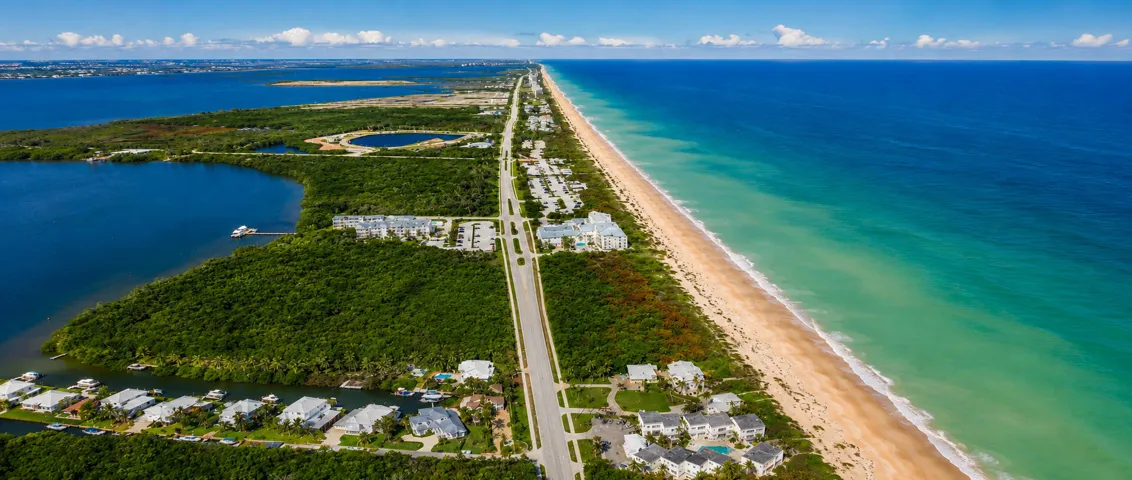 North Coastal road and beachfront development view