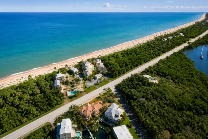North Coastal road and beachfront development view