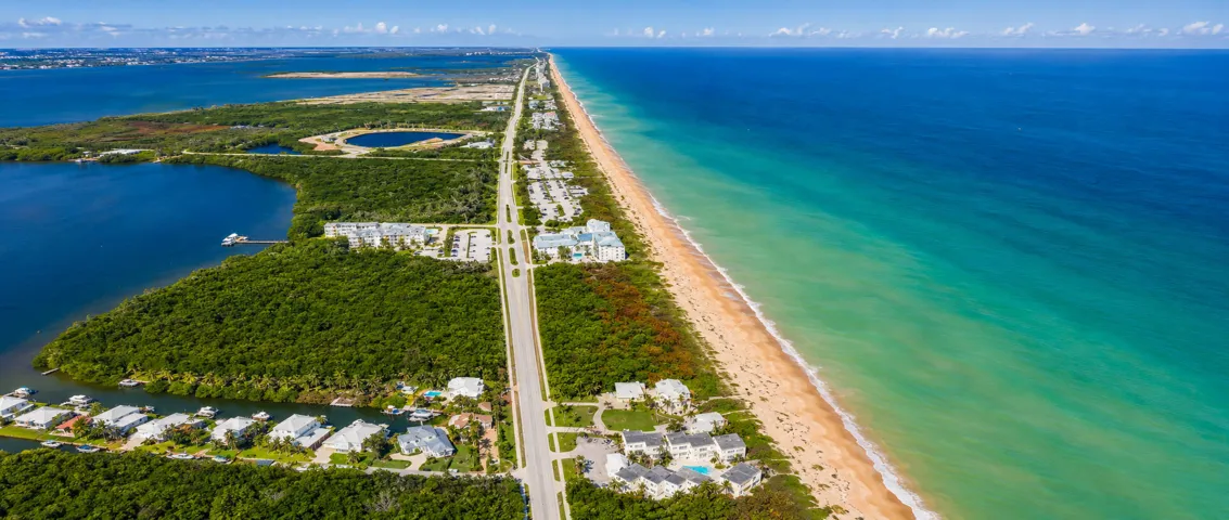 North Coastal road and beachfront development view