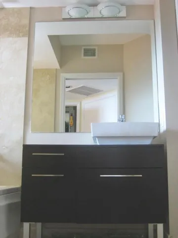 Primary Bathroom - Custom vanity/sink and Italian stone