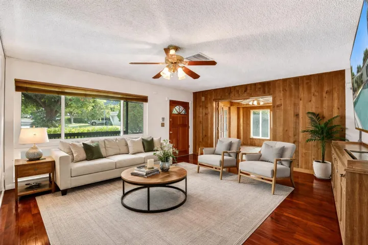 Living area virtually staged.