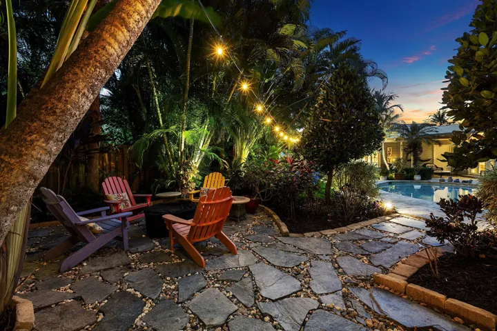 Outdoor patio with fire pit