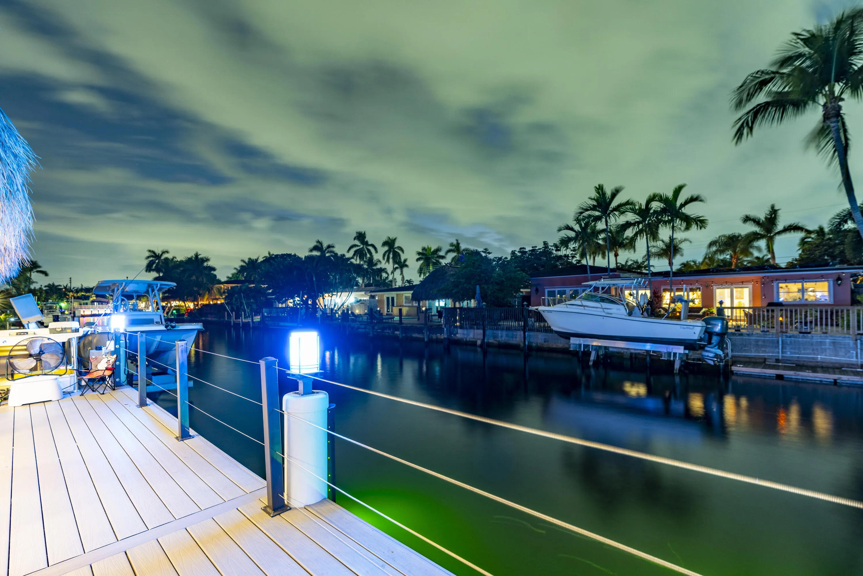 Notice the navigational lighting in the water