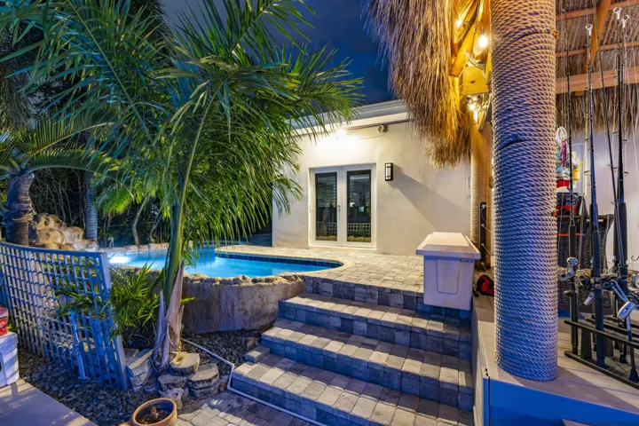 The lagoon salt water pool with its rock waterfall also offers a new heating system.