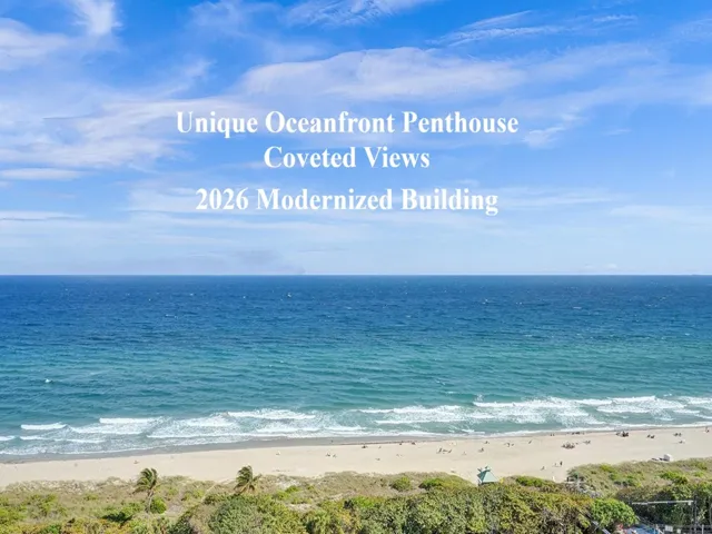 Oceanfront Penthouse with 25+ Mile Panoramic Views, Private beach, marina, pool, and tennis courts