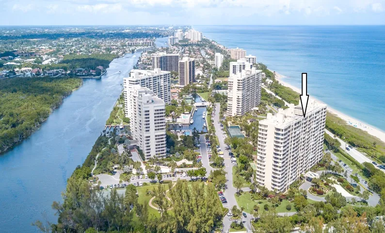 Oceanfront Penthouse with 25+ Mile Panoramic Views, Private beach, marina, pool, and tennis courts