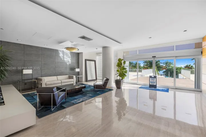 Modern building entrance lobby