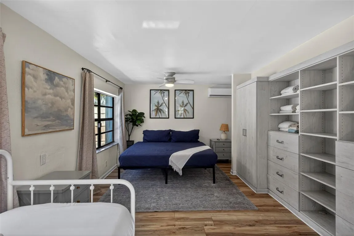 With large closet and storage system.