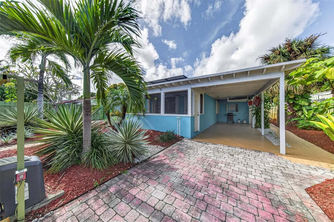 Private driveway and carport
