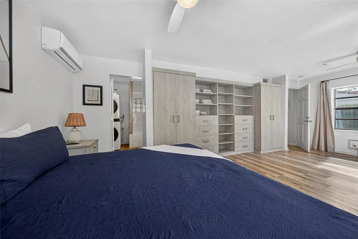 With view into primary bath and laundry