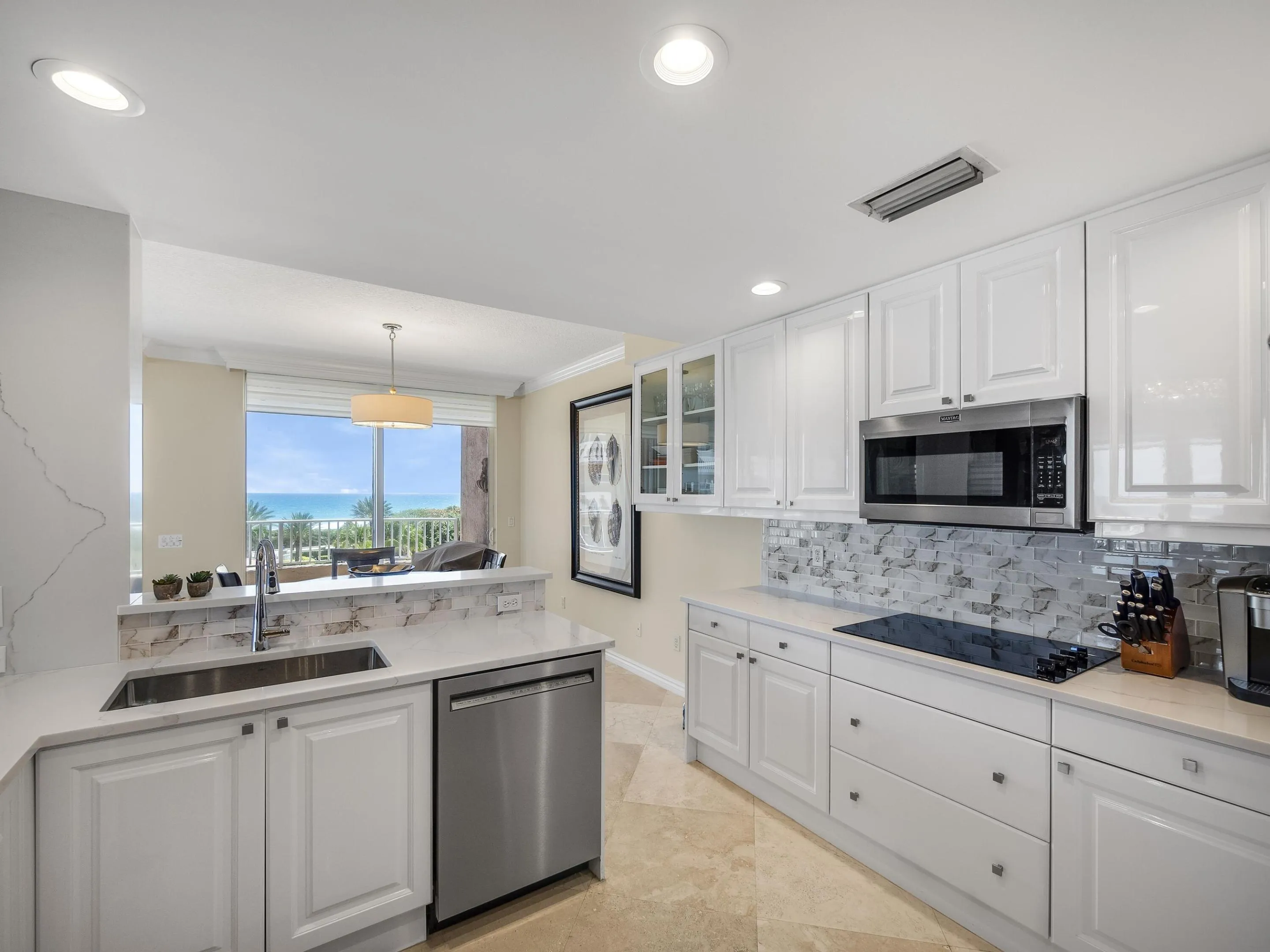 Updated Kitchen new backsplash countertops & appliances