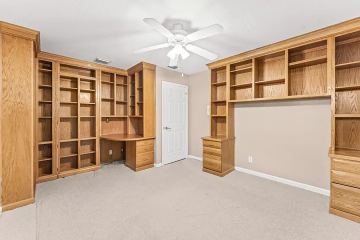 Hand-crafted bookshelves in Bedroom #4/Office
