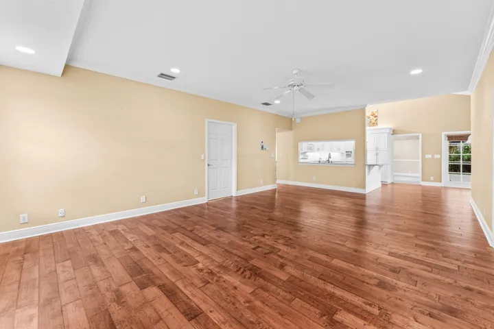View from family room to kitchen