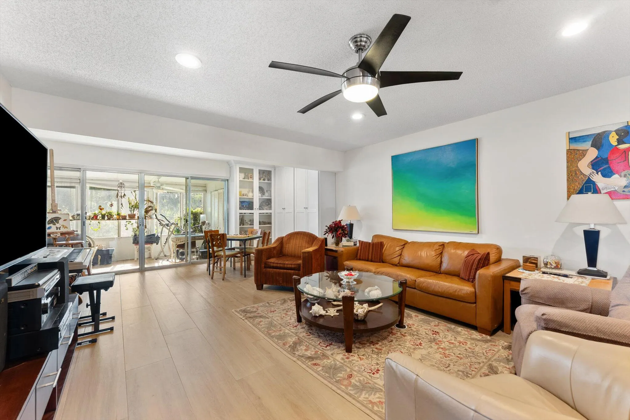 Ceiling fans throughout