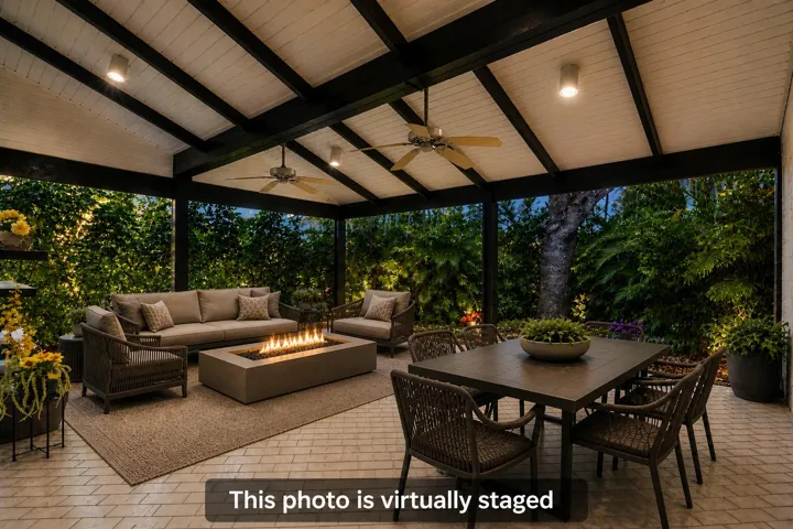 Virtually staged patio