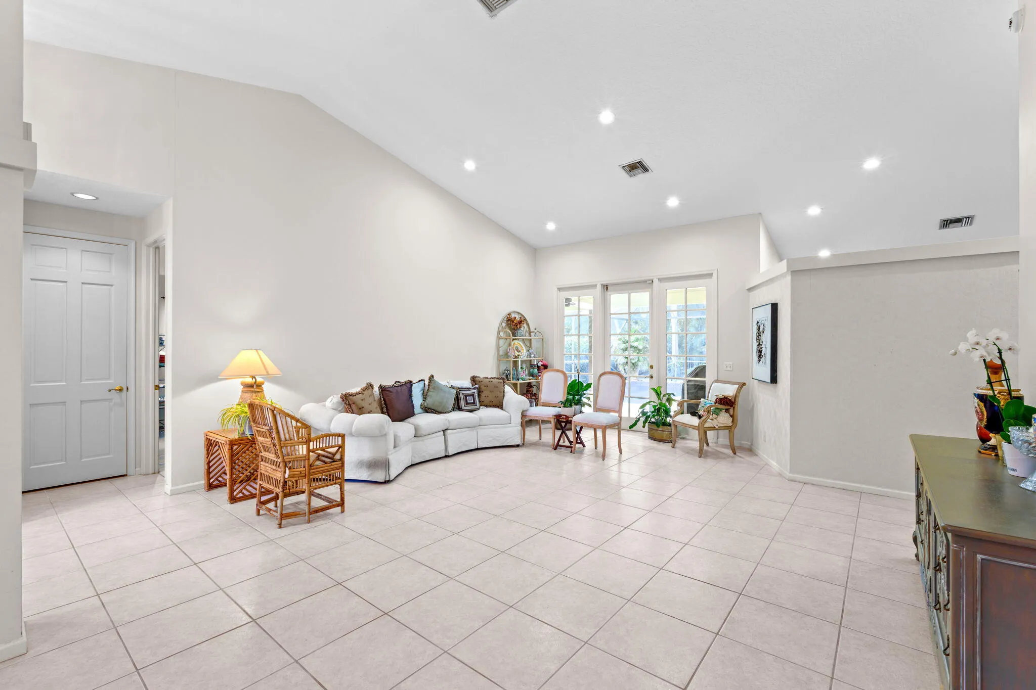 Living room and dining room