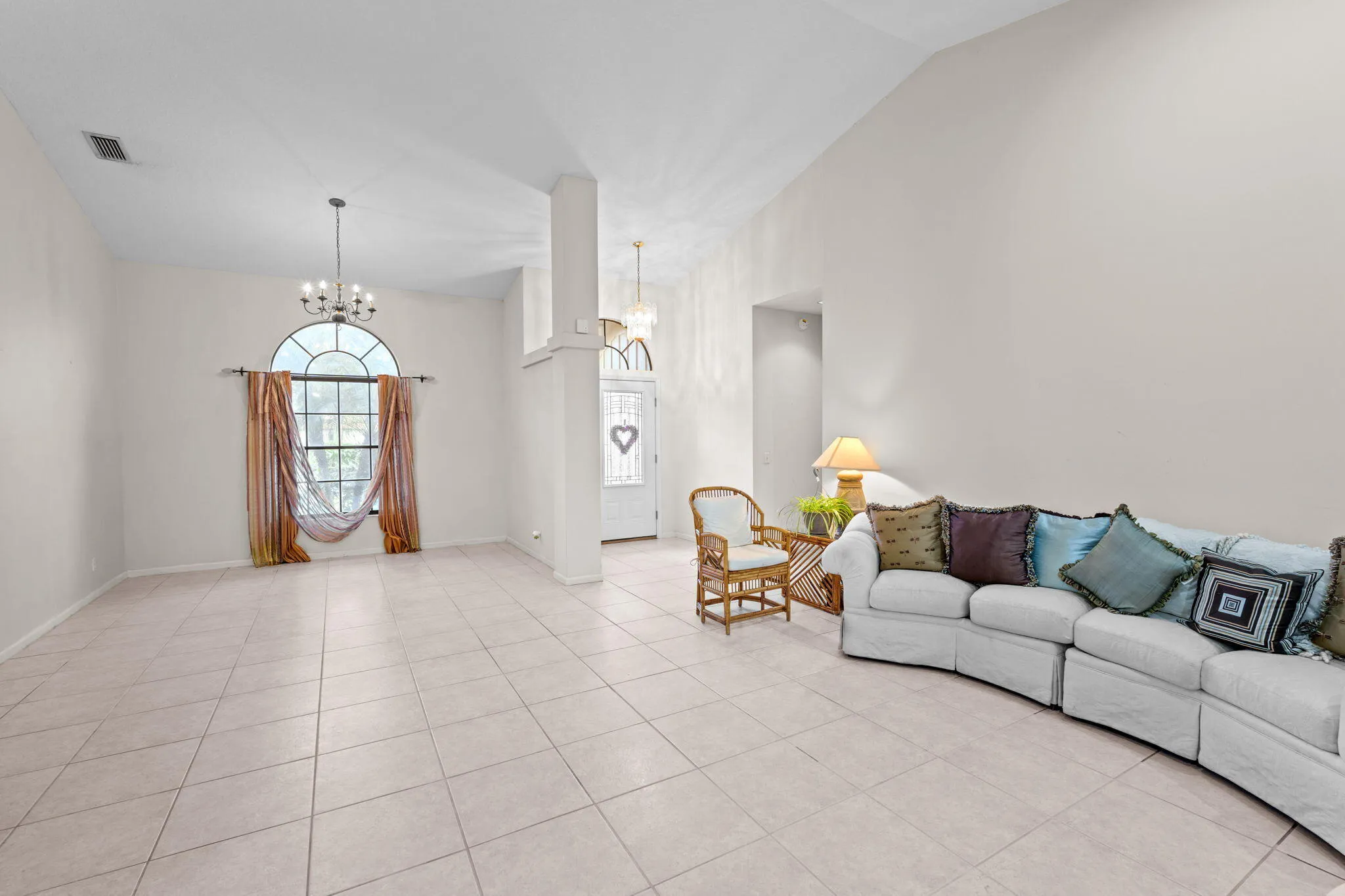 Living room and dining room