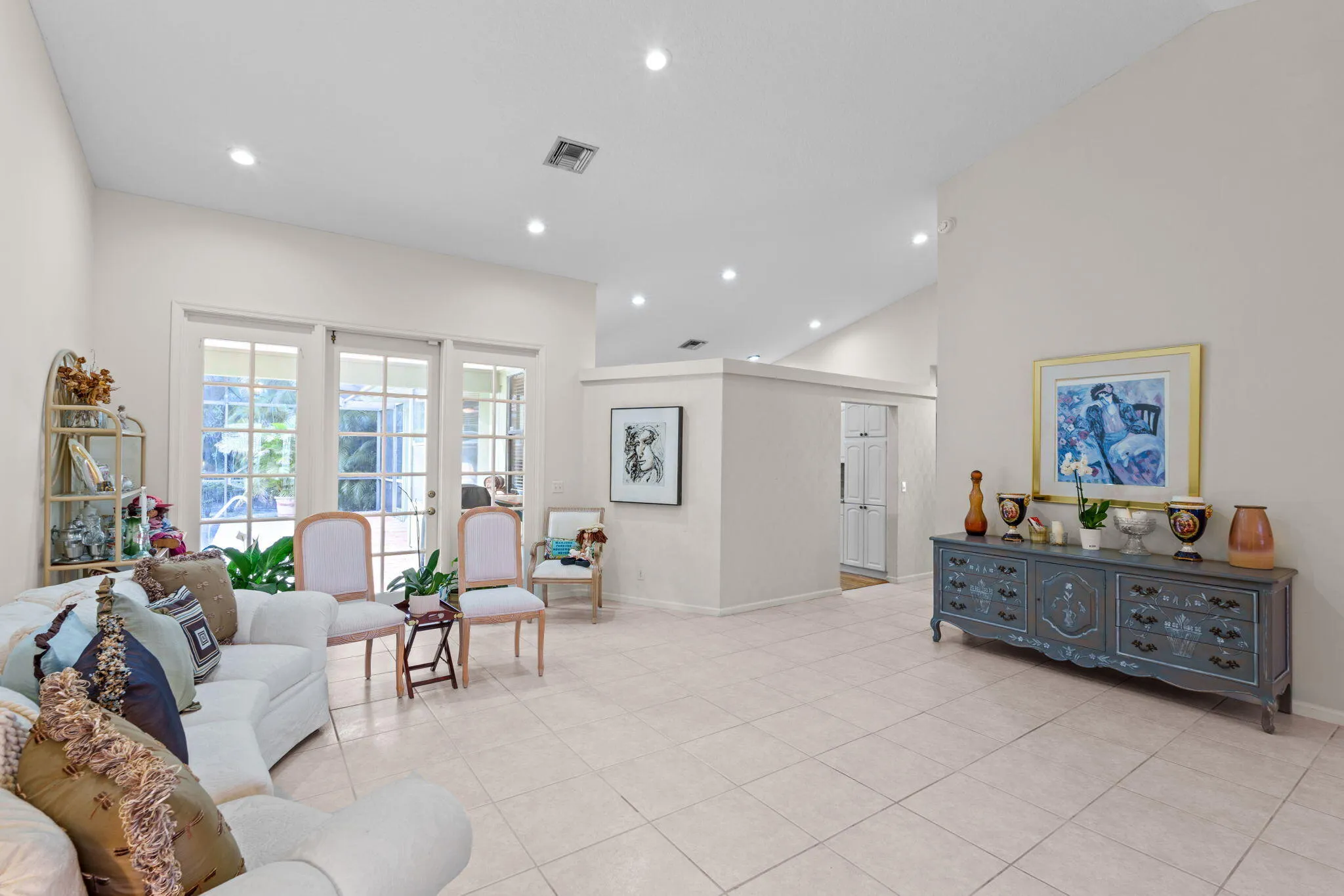 Living room and dining room