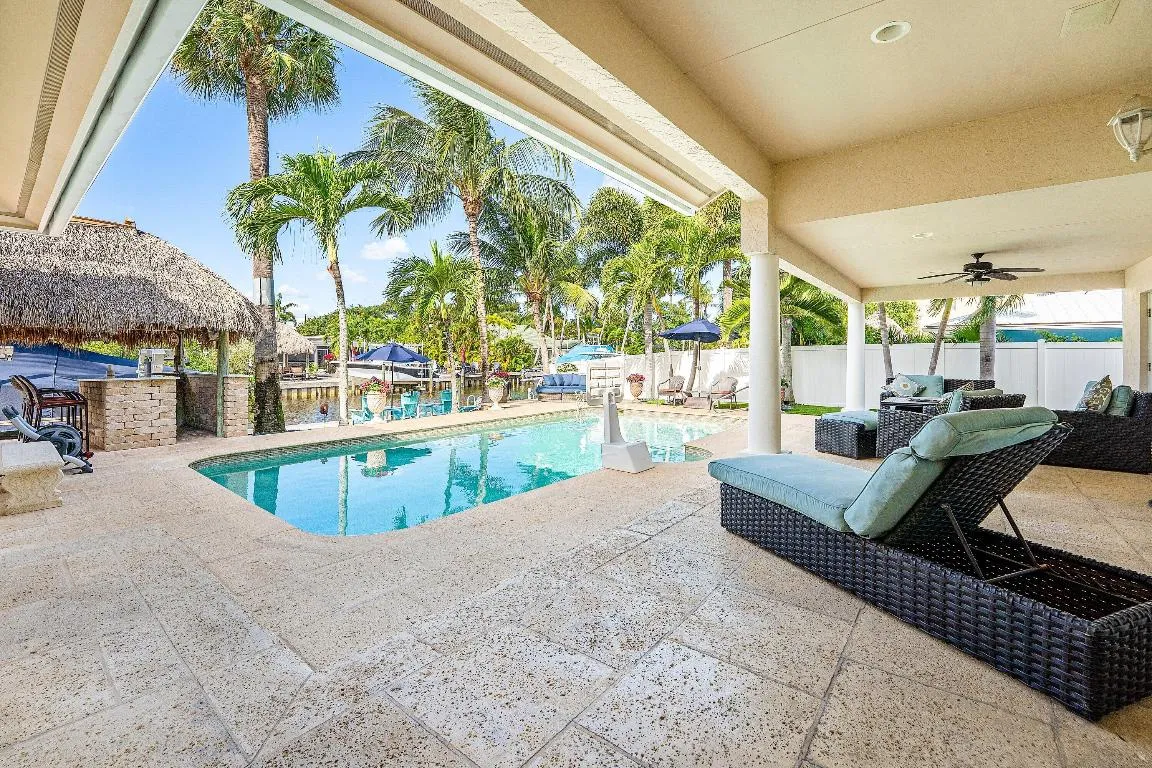 Covered Patio with Peaceful Water Views