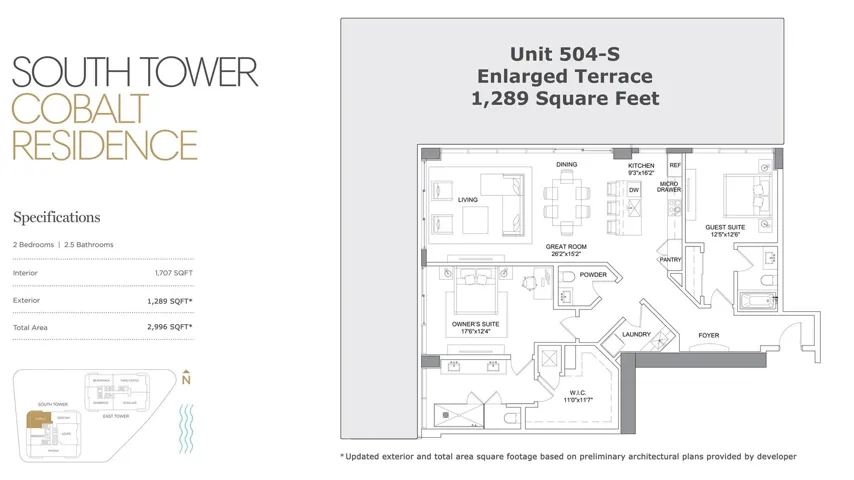 Massive terrace is 1,289 square feet!