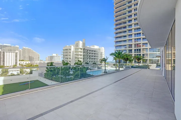 The massive terrace has amazing views of the Intracoastal, ocean and pool deck.