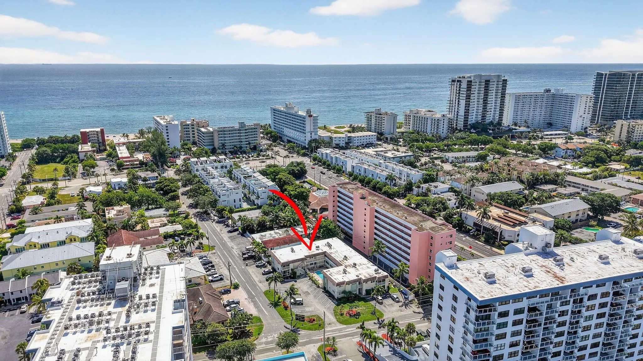 Aerial highlighting the prime location
